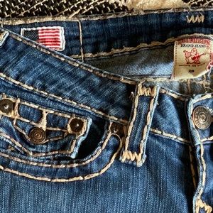 True Religion Thick Stitched Jeans 26x34 Low Rise